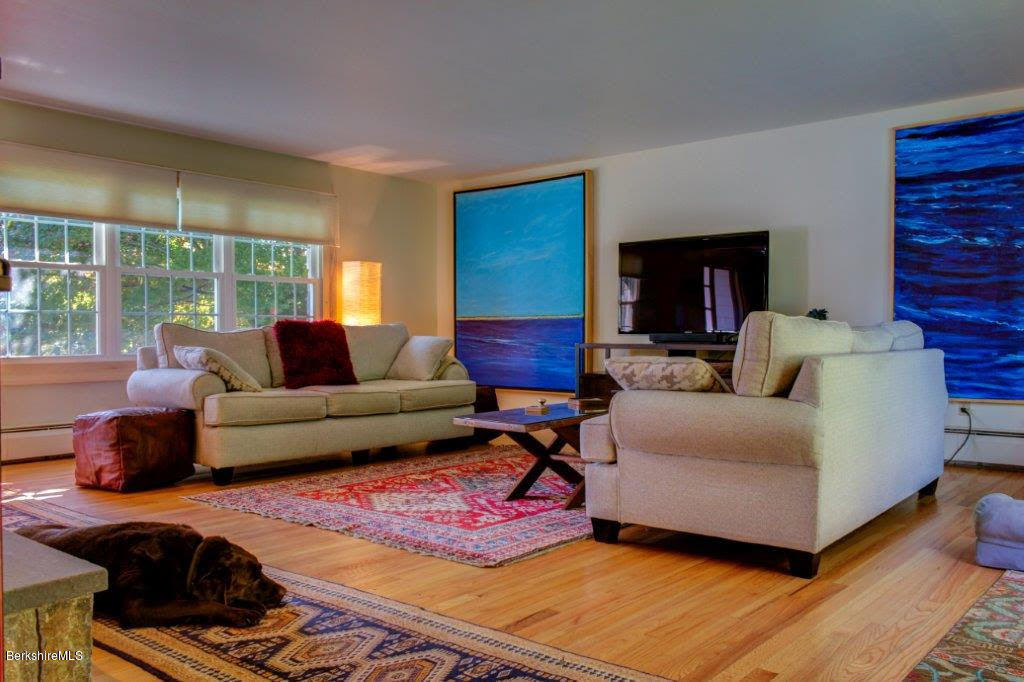 45 Buxton Hill Road Williamstown, MA 01267 - Photo 2 of 21 a living room with furniture and a flat screen tv