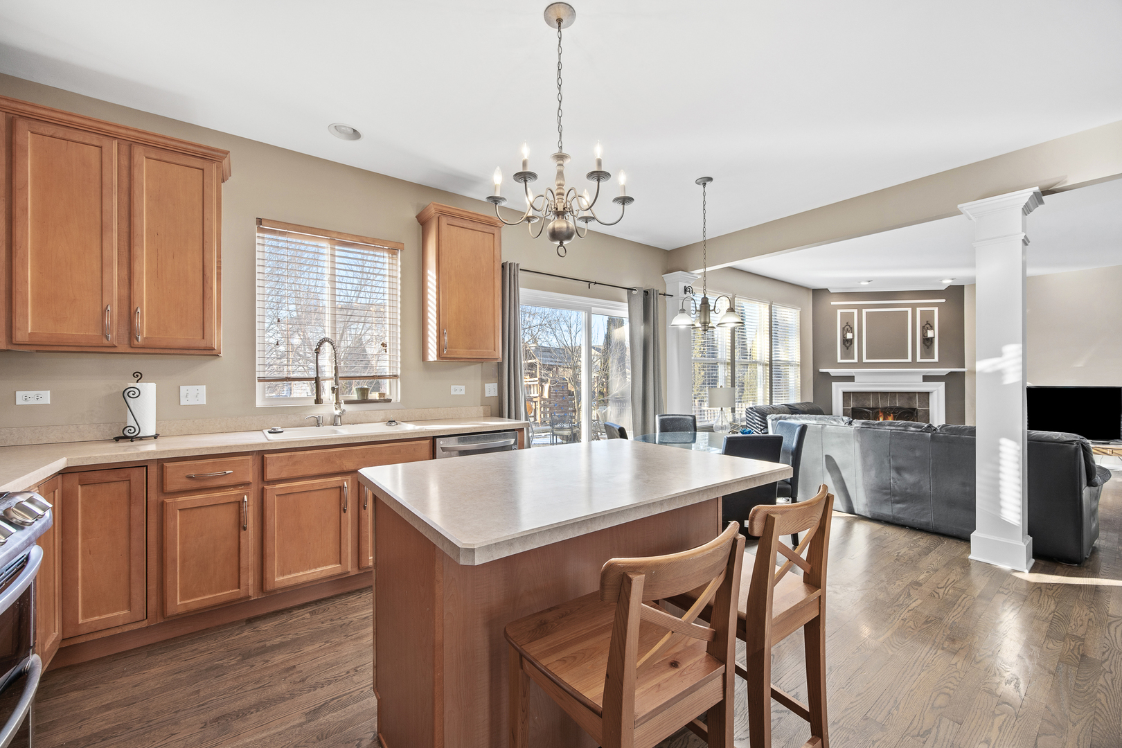 133 North Cranberry Street Bolingbrook, IL 60490 - Photo 13 of 46 a large kitchen with granite countertop lots of counter top space and refrigerator