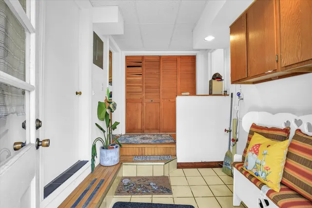 a bathroom with a bathtub and shower