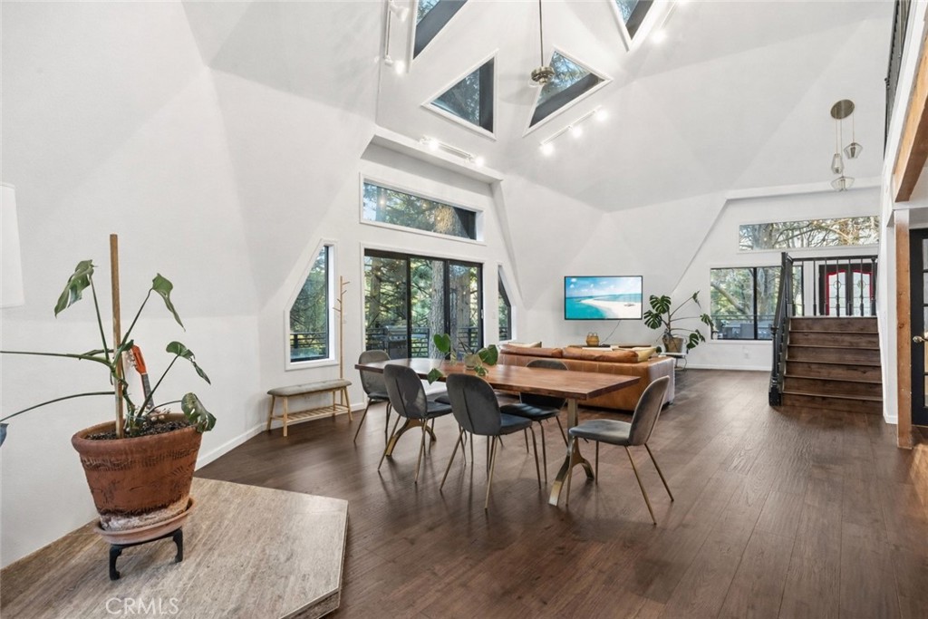 1349 Valley View Way Crestline, CA 92325 - Photo 11 of 43 a view of a dining room with furniture window and wooden floor