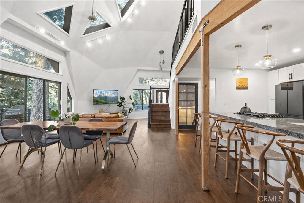 1349 Valley View Way Crestline, CA 92325 - Photo 10 of 43 a view of a dining room with furniture window and wooden floor