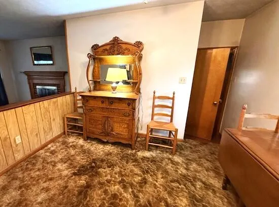 a view of a living room and furniture