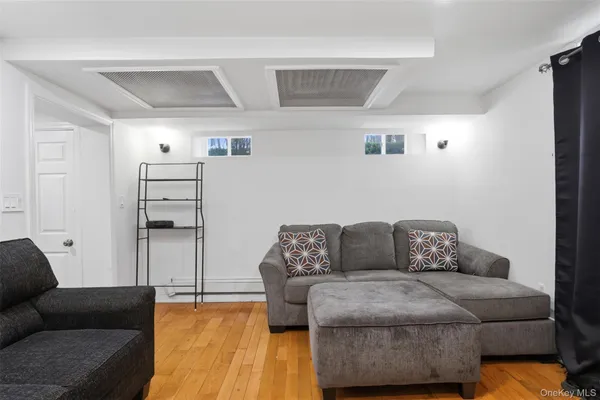 a living room with furniture and a couch