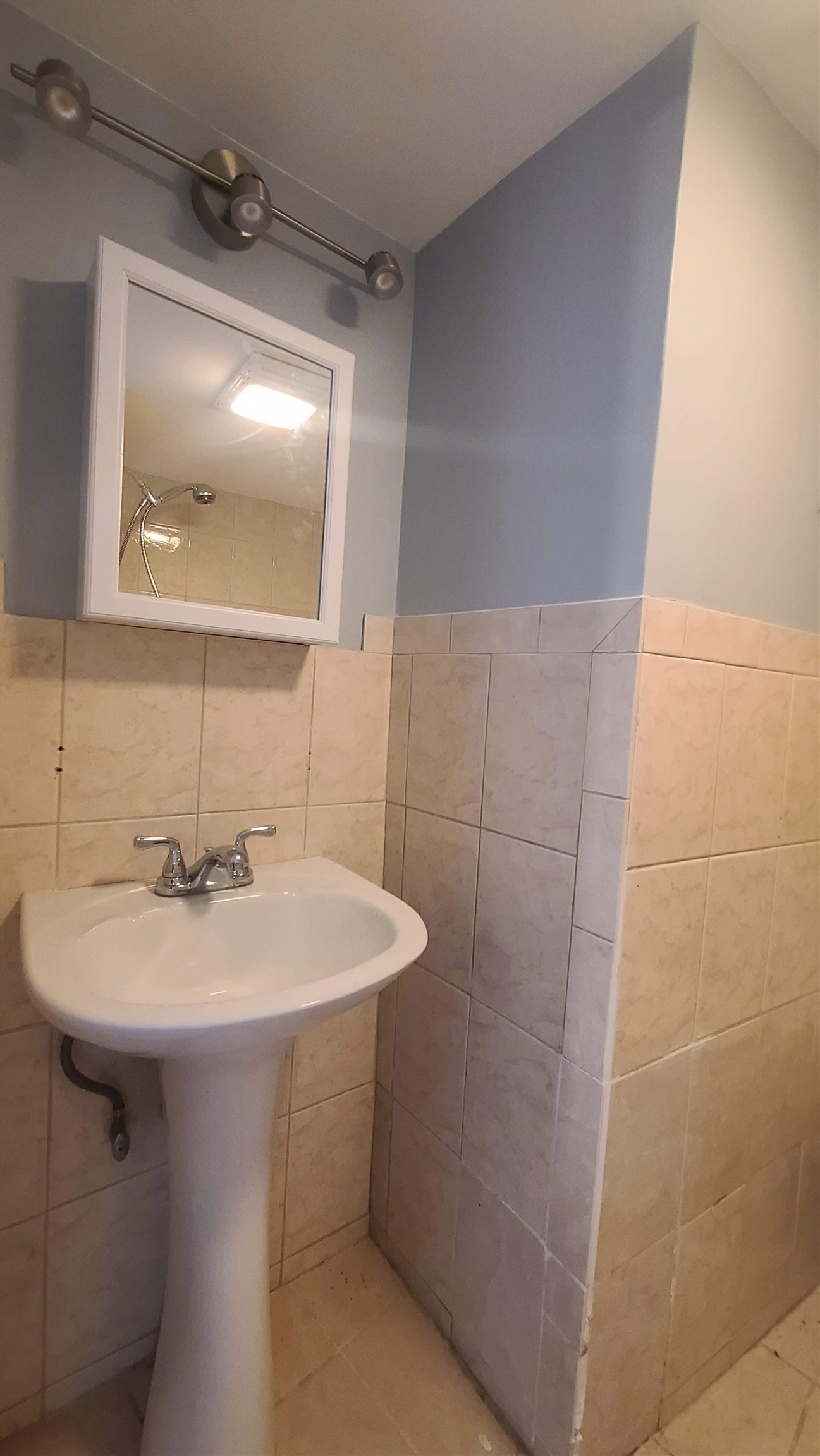 6206 Newkirk Avenue, Unit 1 North Bergen, NJ 07047 - Photo 14 of 20 a bathroom with a sink a mirror and a shower