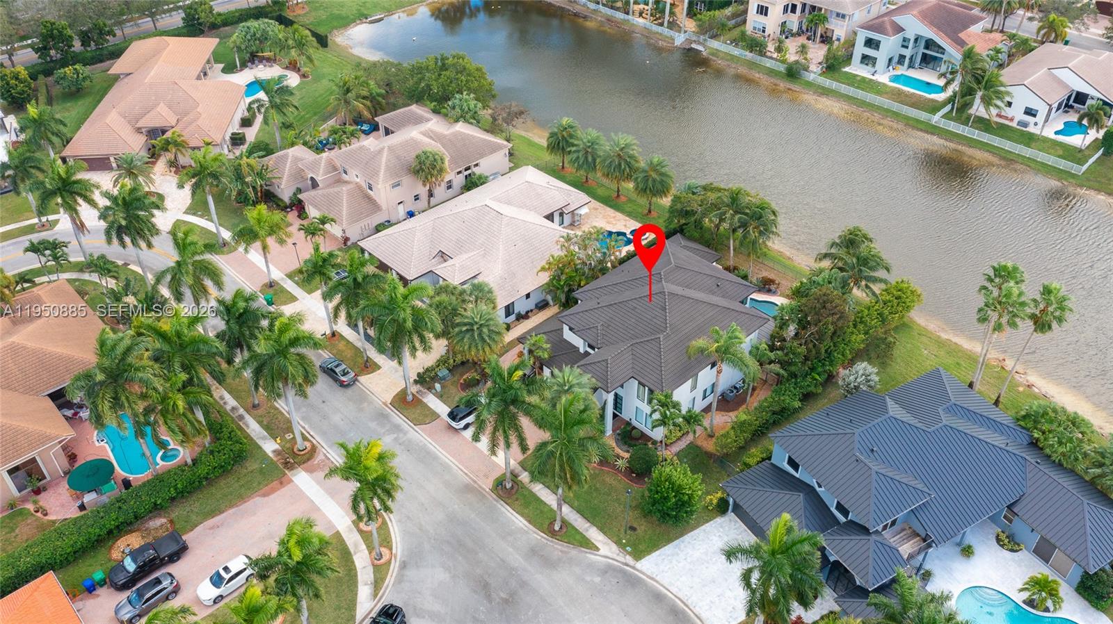 18540 Southwest 43rd Street Miramar, FL 33029 - Photo 54 of 56 an aerial view of a house with a yard and garden