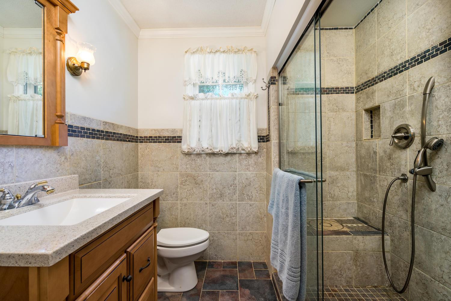 4650 Sango Road Clarksville, TN 37043 - Photo 30 of 30 a bathroom with a granite countertop sink toilet and shower
