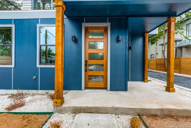 a front view of a house