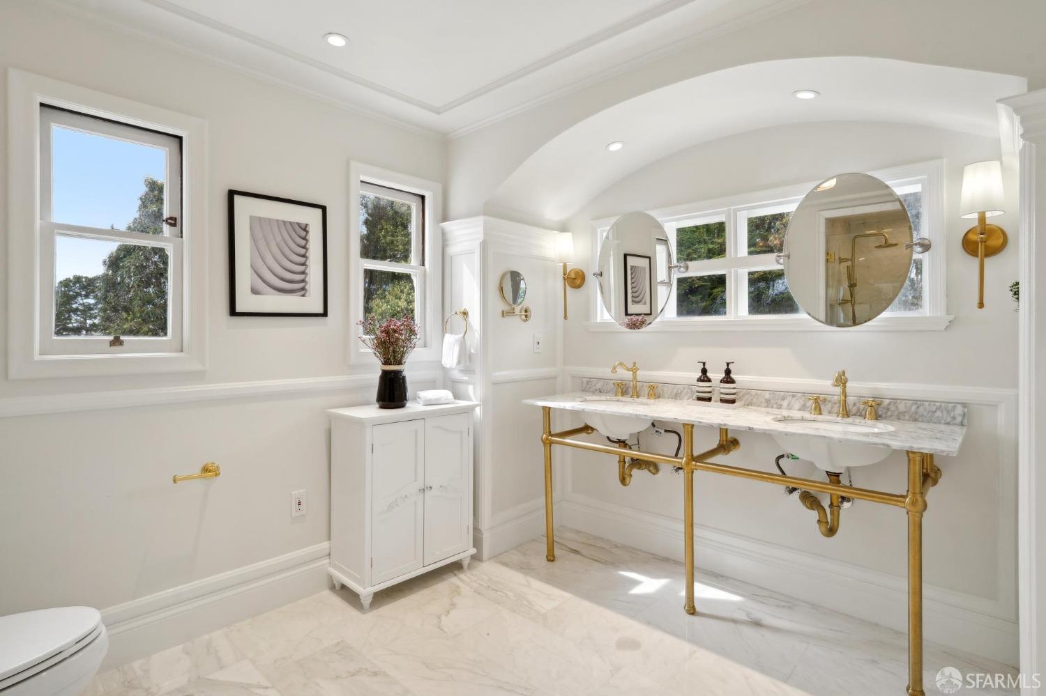 100 Stonecrest Drive San Francisco, CA 94132 - Photo 30 of 64 a spacious bathroom with a double vanity sink a mirror and a