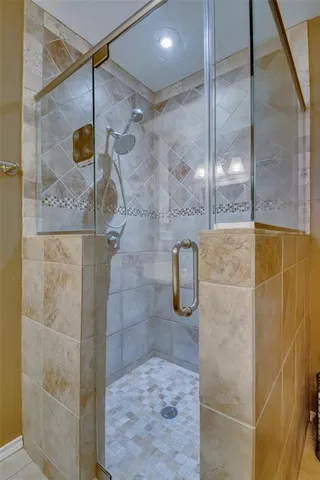 a bathroom with a shower