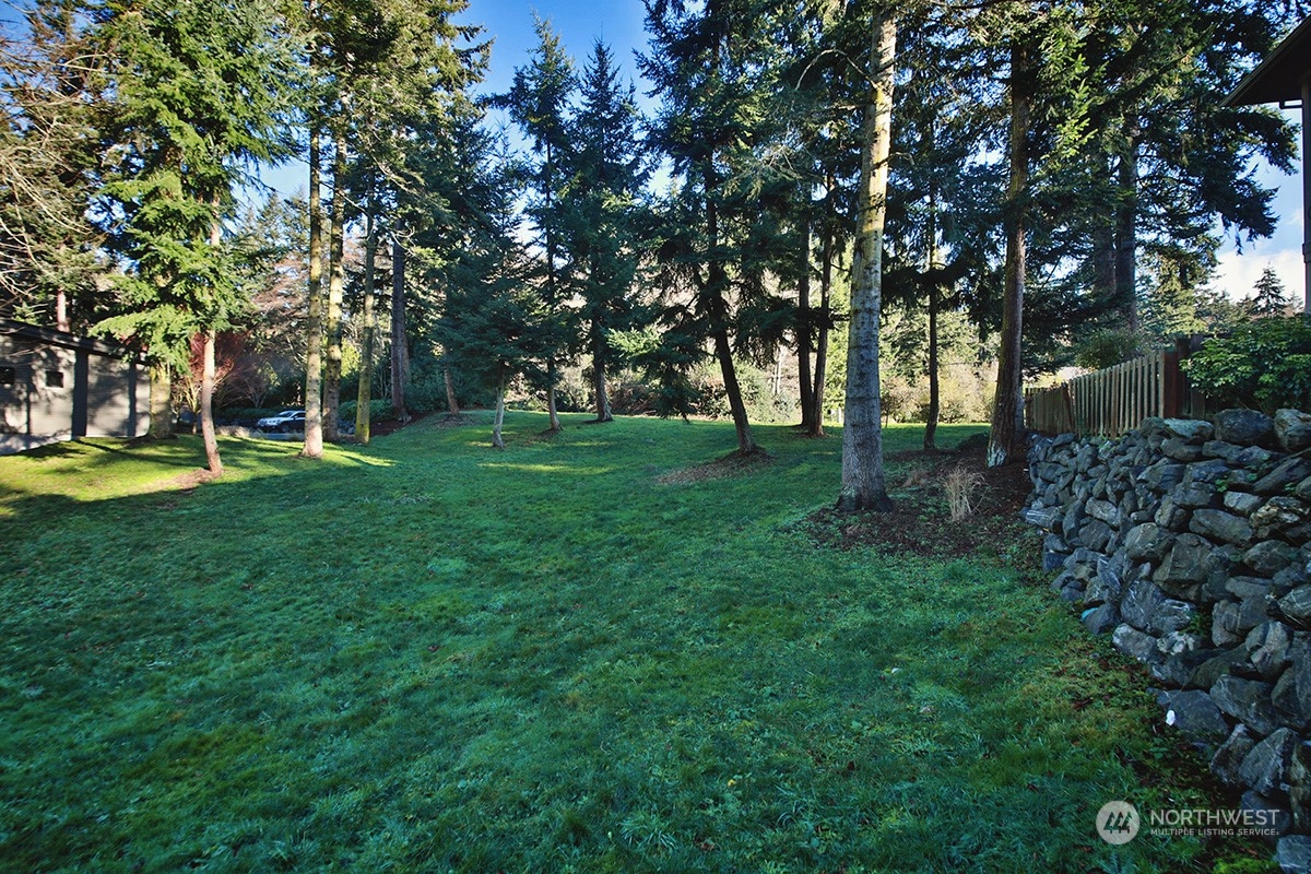 6329 Sahalee Court Clinton, WA 98236 - Photo 17 of 36 a view of a backyard with large trees