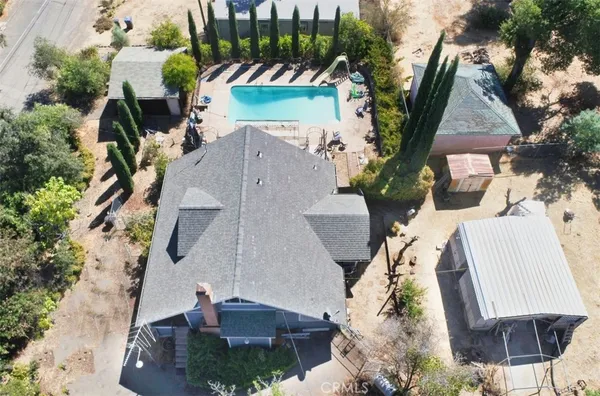 an aerial view of a house