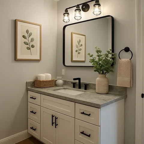 a view of hallway with wooden floor