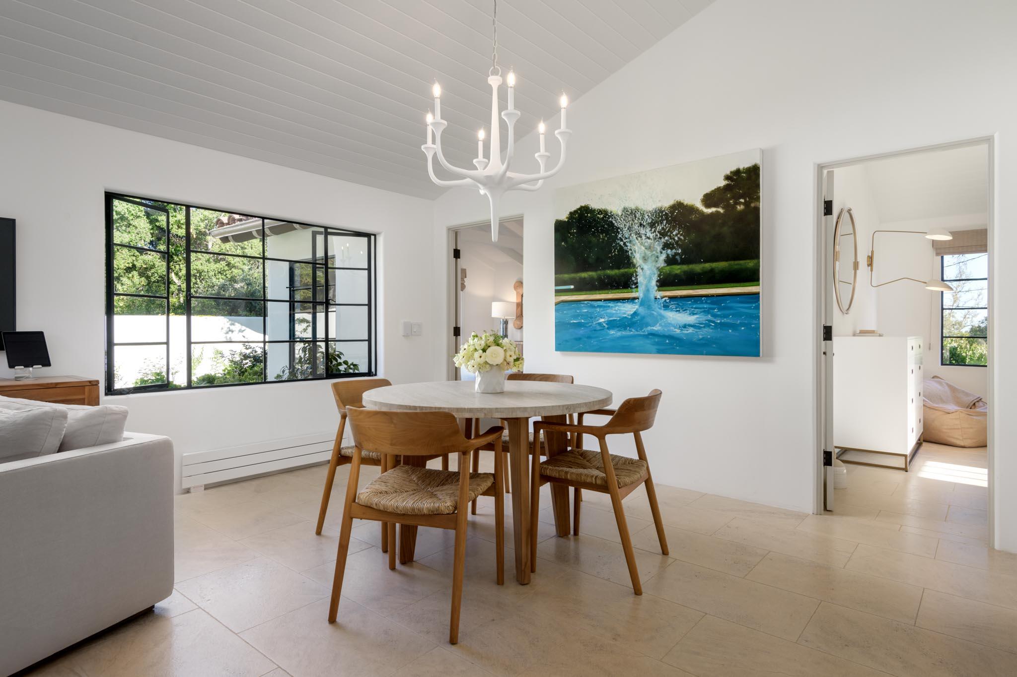849 Ashley Road Montecito, CA 93108 - Photo 20 of 28 a view of a dining room with furniture wooden floor and chandelier