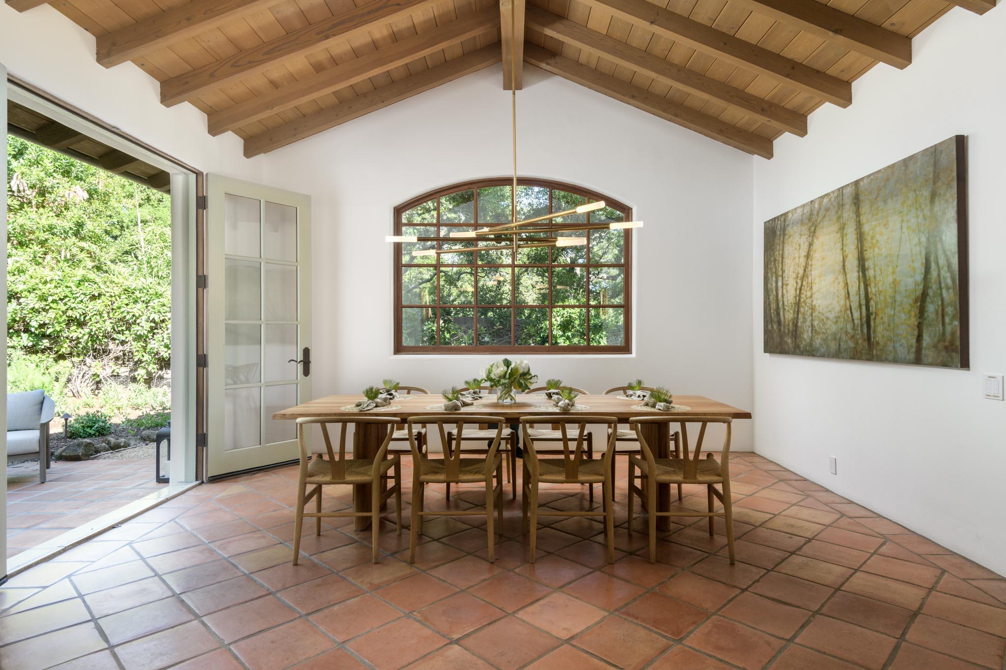 849 Ashley Road Montecito, CA 93108 - Photo 7 of 28 a dining room with furniture a chandelier and window