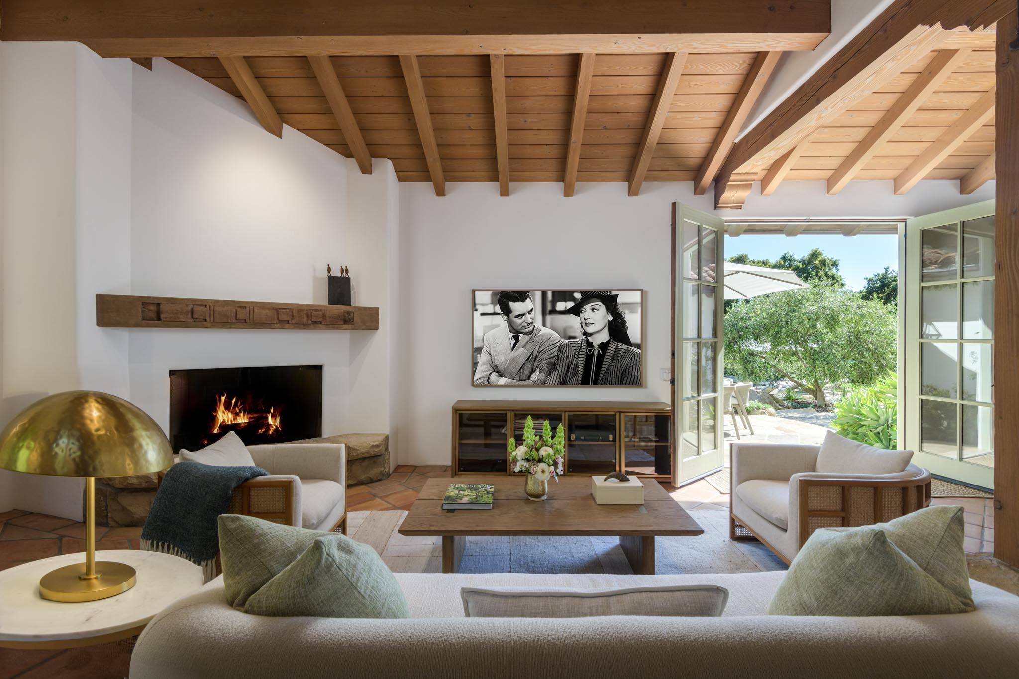 849 Ashley Road Montecito, CA 93108 - Photo 8 of 28 a living room with furniture and a fireplace
