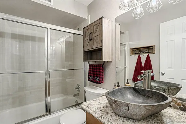 a room with table and closet