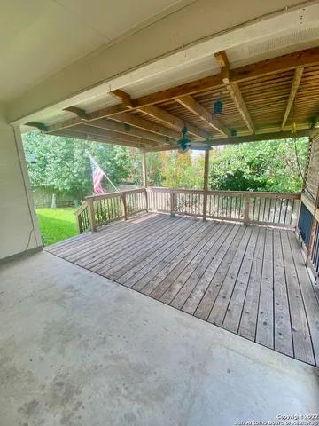 a view of backyard with green space