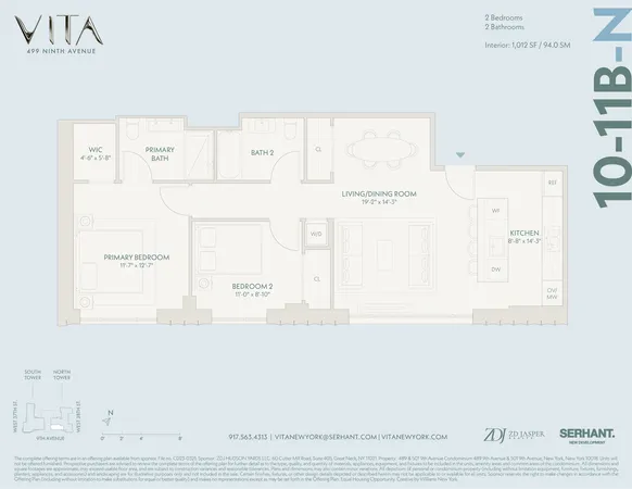 $2,300,000 | 400 West 38th Street, Unit 10BN | Hudson Yards