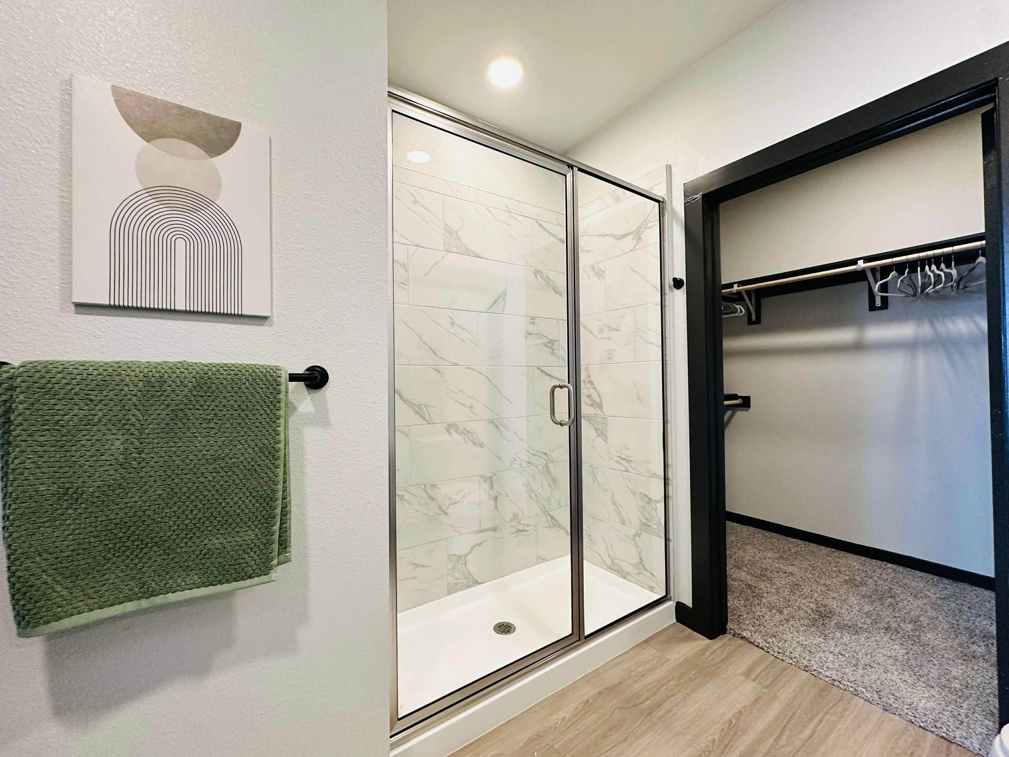 2603 North Fry Road, Unit B2 Katy, TX 77449 - Photo 12 of 15 a bathroom with a shower and a glass door