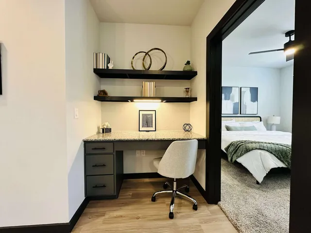 a living room with furniture