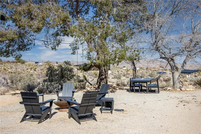 a view of outdoor space with seating