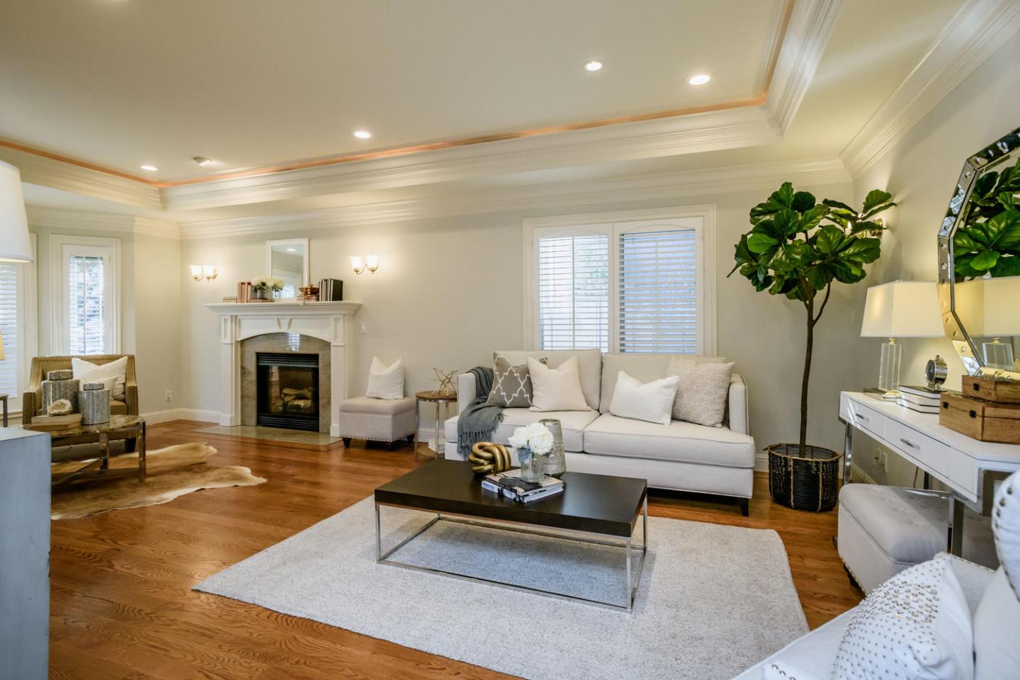 840 Newhall Road Burlingame, CA 94010 - Photo 5 of 41 a living room with furniture fireplace and potted plant
