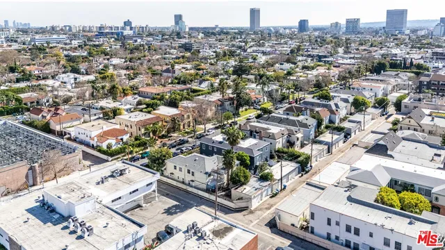 an aerial view of a city