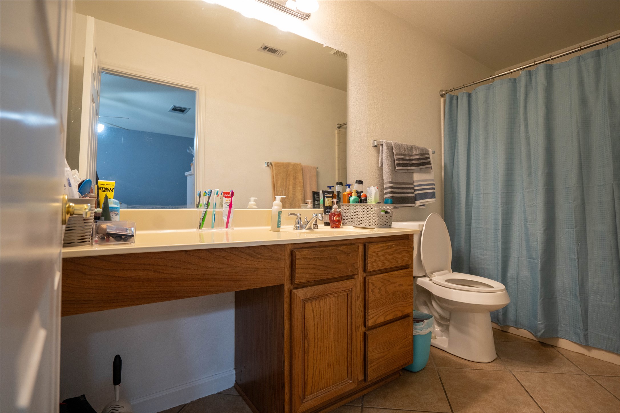 7516 Cats-Eye Lane Austin, TX 78747 - Photo 26 of 30 a bathroom with a sink toilet and a mirror