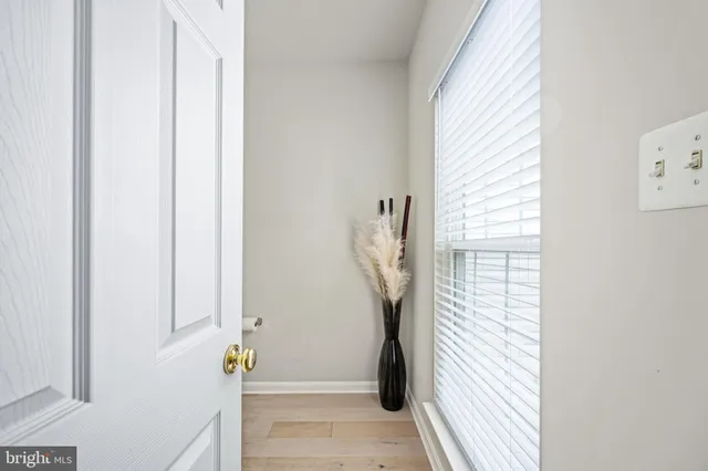 a view of a swimming pool with a yard and large trees