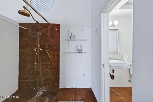 a bathroom with a shower