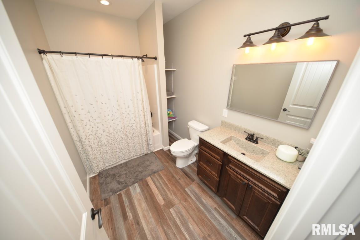 17359 Log Cabin Road Ewing, IL 62836 - Photo 29 of 38 a bathroom with a sink a toilet a mirror and shower