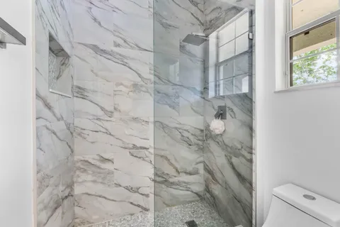 a bathroom with a shower