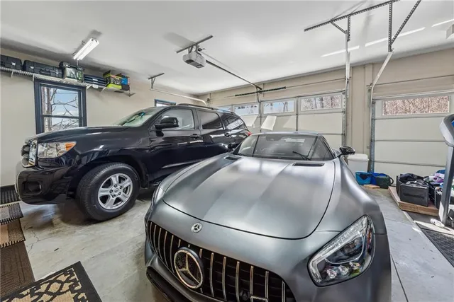 a view of a backyard with sitting area