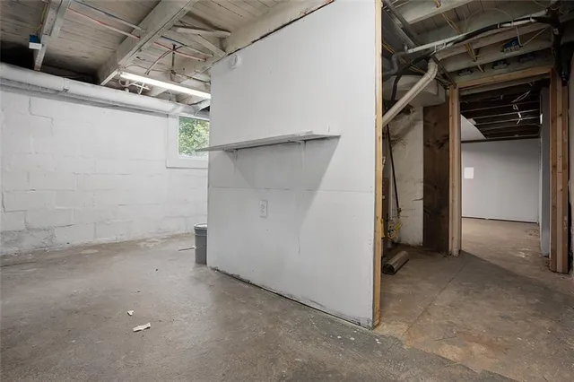 a view of a room with racks