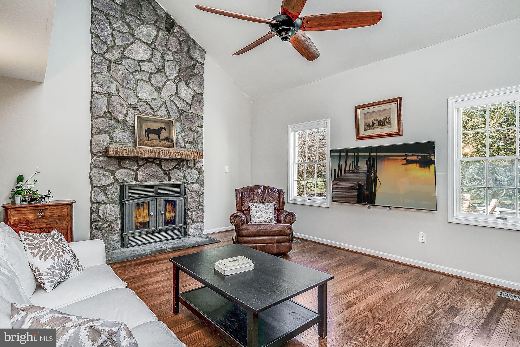 11912 Hall Shop Road Clarksville, MD 21029 - Photo 16 of 50 Family Rm, Hardwoods & Stone Fireplace