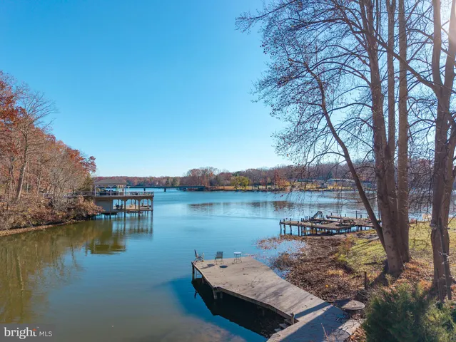 a view of a lake with houses
