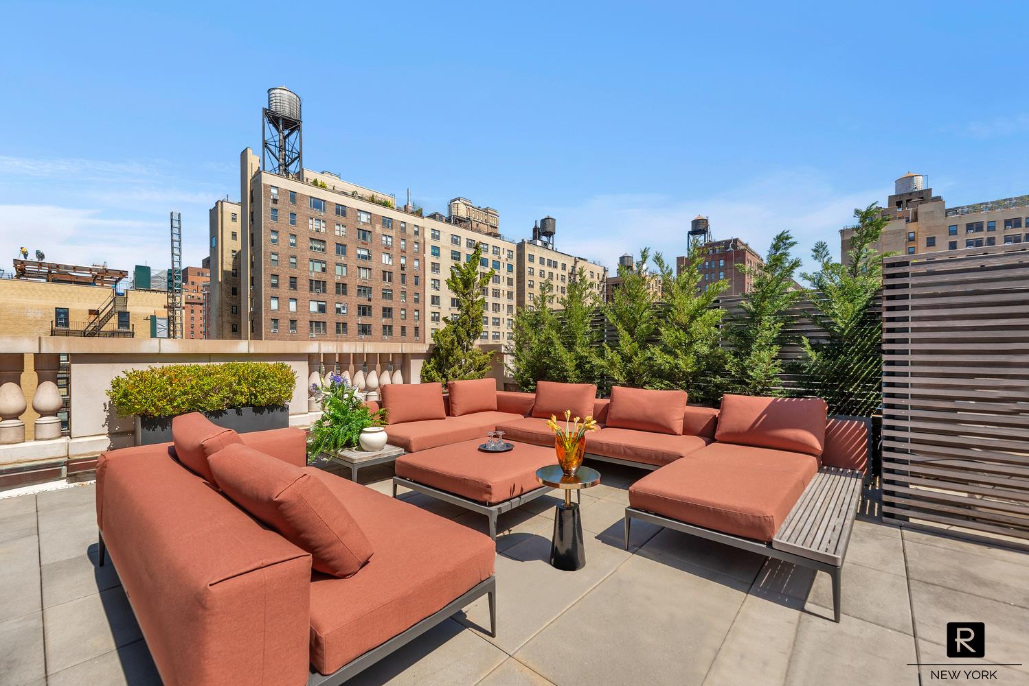 350 West 71st Street, Unit PHA Manhattan, NY 10023 - Photo 2 of 25 a outdoor living space with furniture and city view