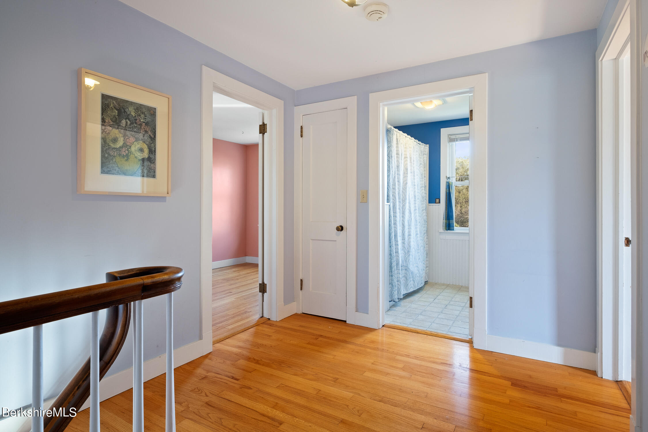 186 Stratton Road Williamstown, MA 01267 - Photo 19 of 33 a view of a hallway with wooden floor and staircase