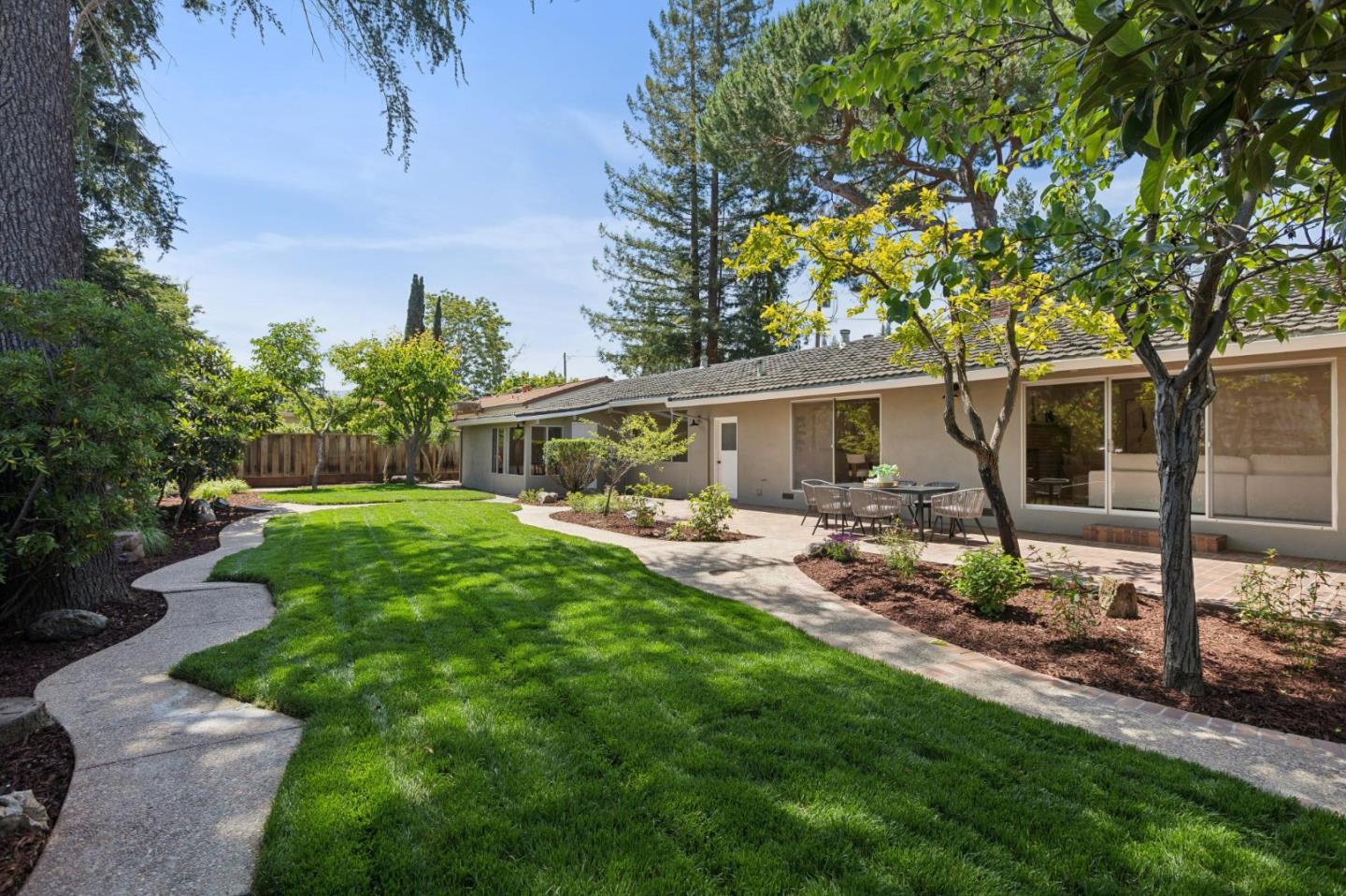 755 Santa Rita Avenue Los Altos, CA 94022 - Photo 45 of 50 a view of a house with backyard and a patio