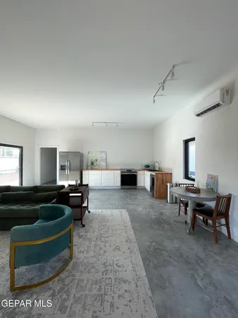 a living room with furniture