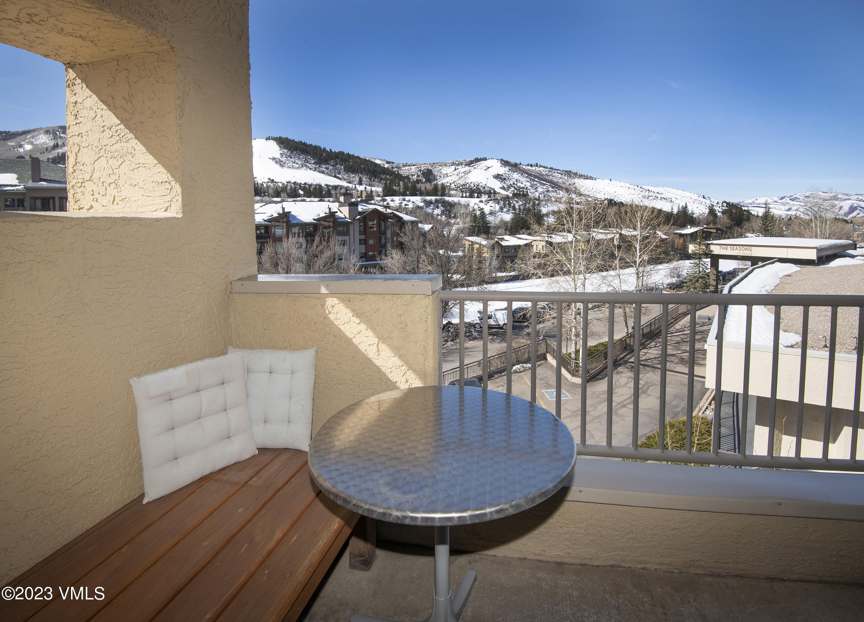 137 Benchmark Road, Unit 327 Avon, CO 81620 - Photo 28 of 43 a view of a balcony with furniture