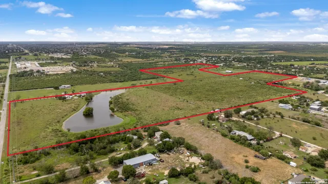 a view of a lake with a houses
