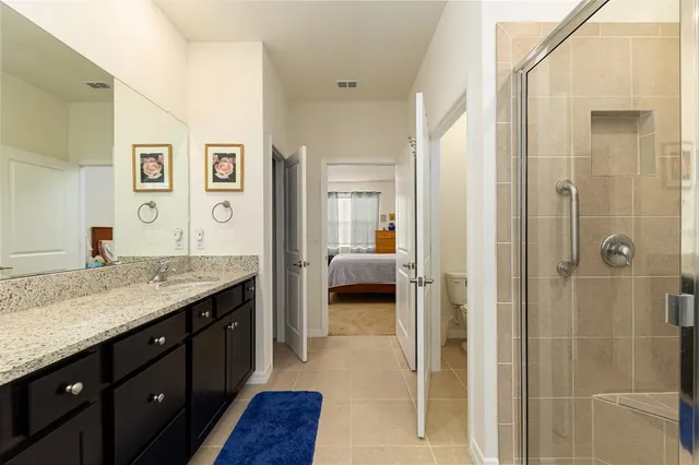 a bathroom with a shower