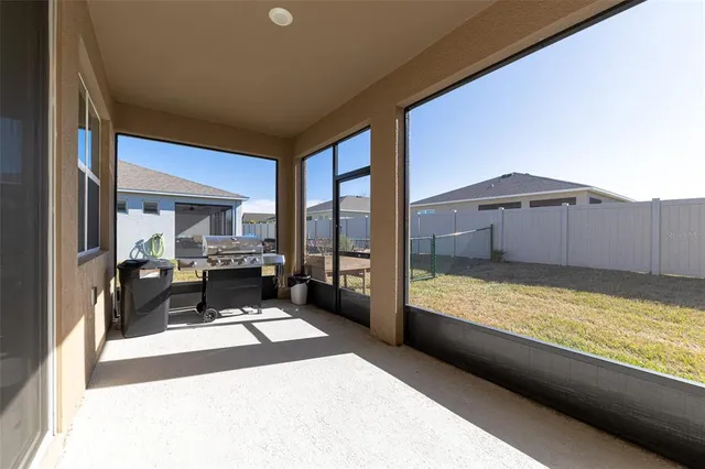 a living room with a large window