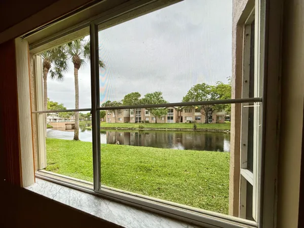a view of lake from a window