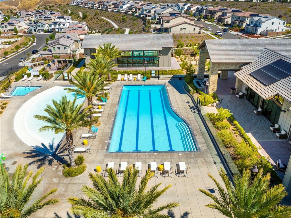 17701 Ridgeline Court Saugus, CA 91350 - Photo 40 of 61 an aerial view of a house with a swimming pool