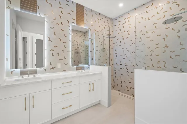 a view of hallway with a large window