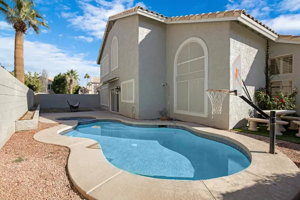 a view of a house with a tub