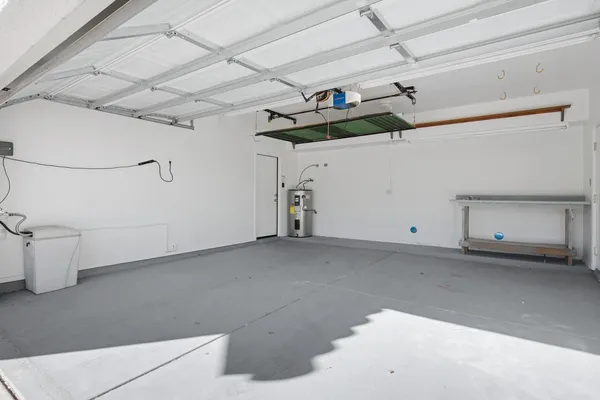 a view of a garage