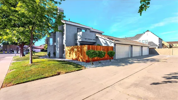 a view of a house with a patio